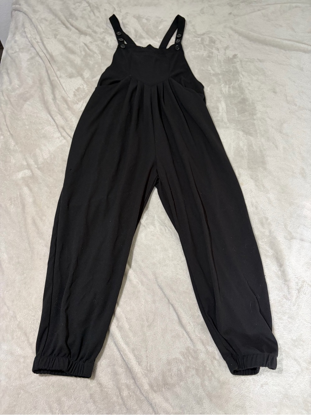 HALARA Black Relaxed Overalls Jumpsuit with Adjustable Straps